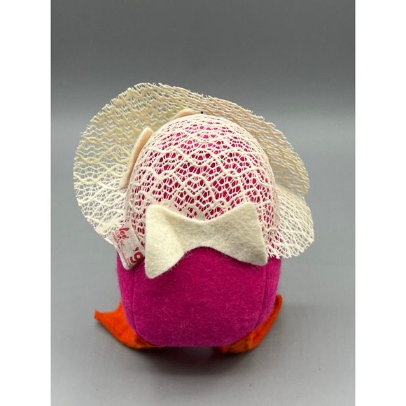 Annalee Pink Easter Egg with Easter Bonnet Posable Hot Pink Egg with Webbed Feet - Picture 6 of 9